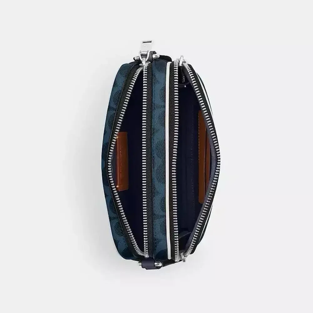 NWT Coach Colton Crossbody Bag 19 Signature Canvas Coach Graphic Ink Blue CET58